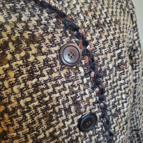 PURSUITS, LTD. WOOL BLEND BLAZER BROWN TWILL SZ 6 - Picture 3 of 4